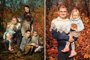 Осенняя семейная фотосессия с детьми на природе готовится к публикации