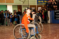 Еще одно фото выступления девушек на инвалидных колясках