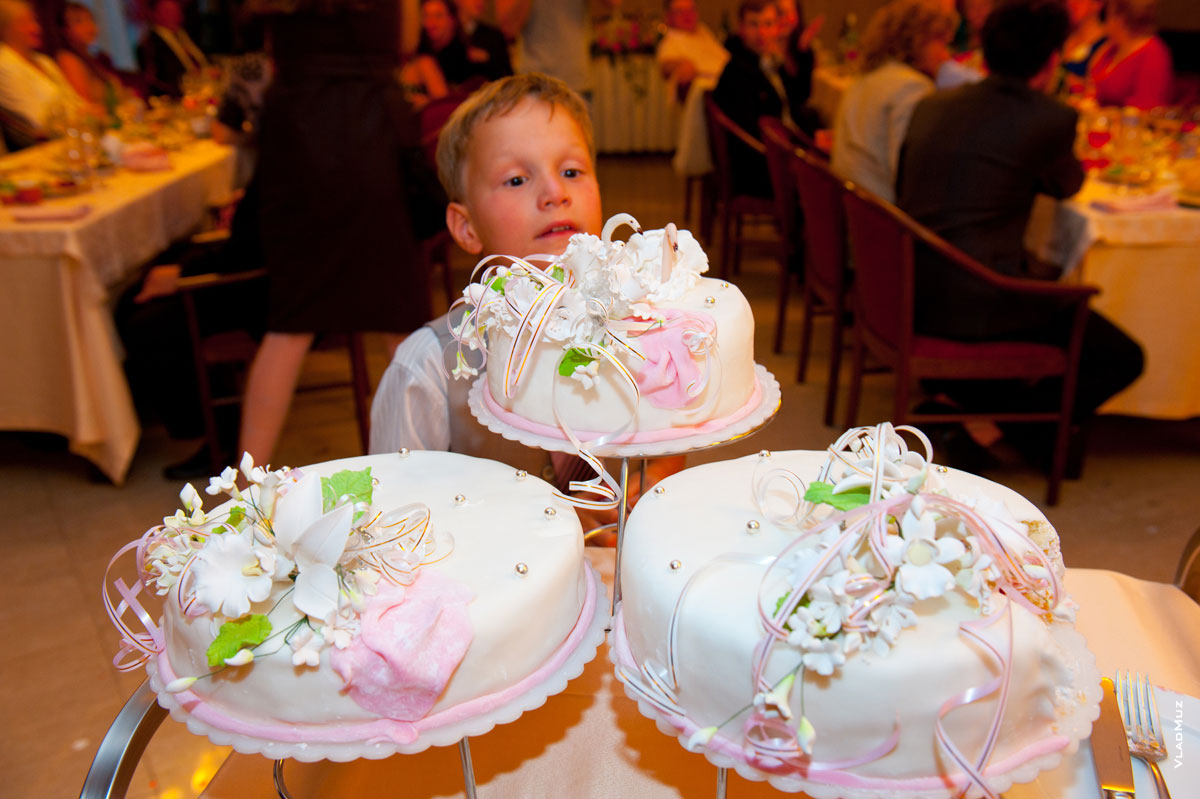 Фото 125 - малыш не сводит со свадебного торта глаз