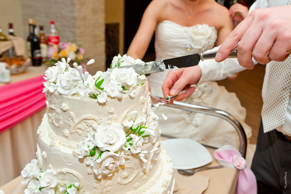 Фото свадебного торта крупным планом
