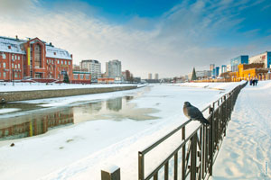 Центральная набережная в Иваново, река Уводь. Зимние фотопейзажи (HD quality)