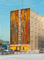 Советская мозаика на стенах многоэтажных домов в Иваново, фотографии (HD quality)