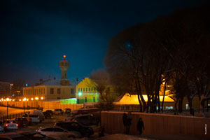 Водонапорная башня со звездой на набережной Уводи в Иваново, фотографии (HD quality)
