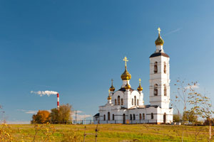 ТЭЦ и Свято-Ильинский храм в Волгодонске, фотопейзажи (HD quality)
